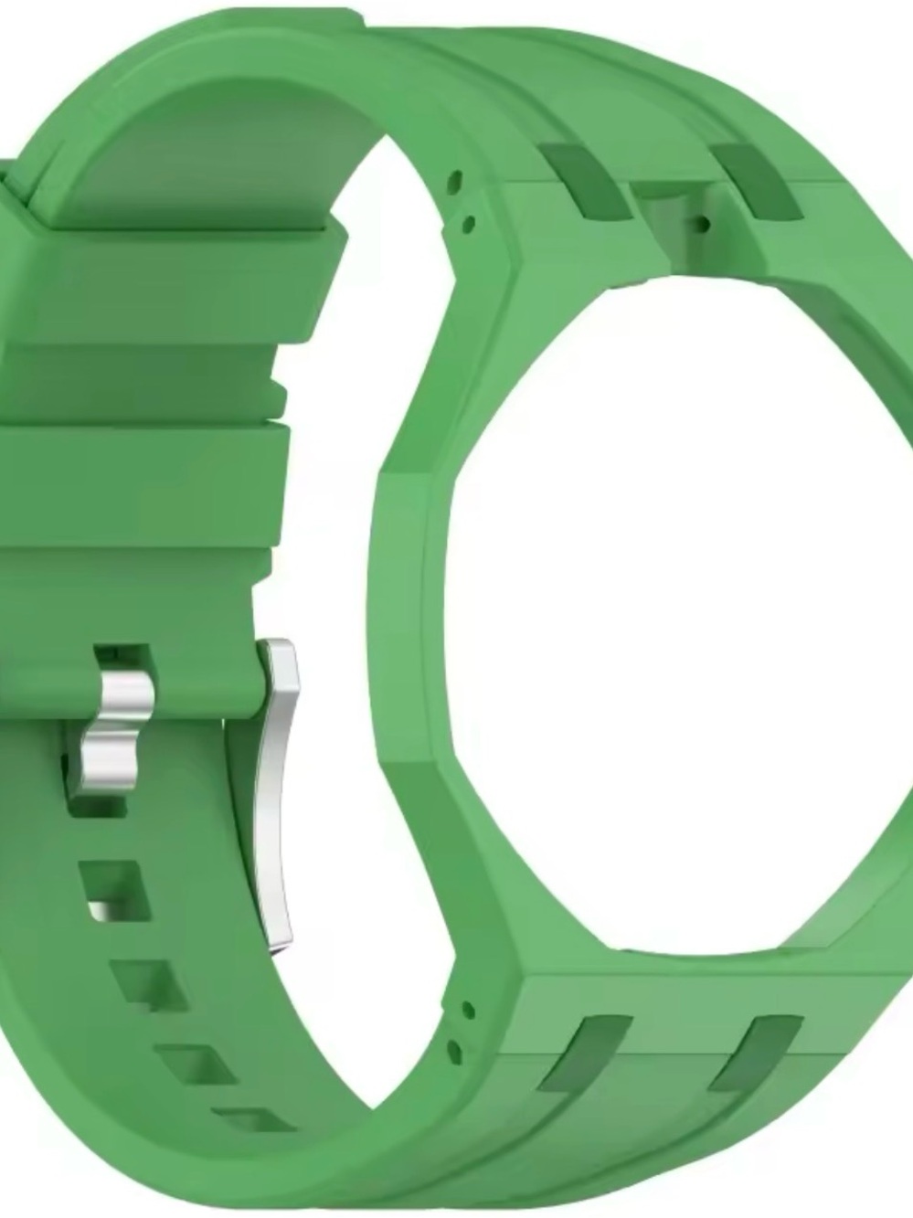 Silicone Strap+Pc green case for AP royal pop swatch Pocket watch accessories